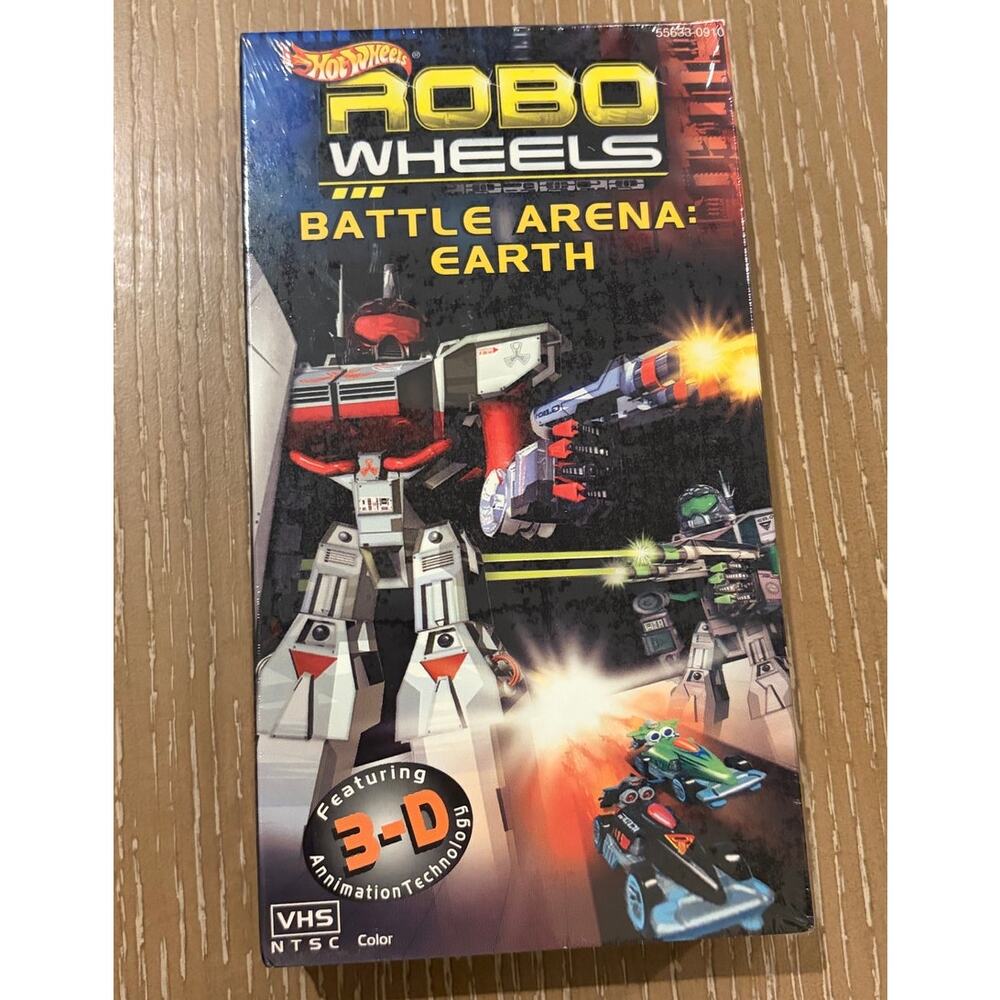 Hot Wheels Robo Wheels Battle Arena Earth (VHS 2001) 3D Animation Car RARE